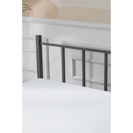 Metall-Doppelbett ORMEL 120x200 cm, schwarz, Belastbarkeit 120 kg