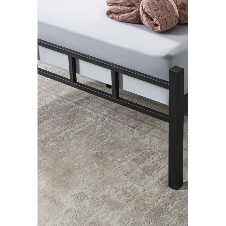 Metall-Doppelbett ORMEL 160x200 cm, schwarz, Belastbarkeit 200 kg