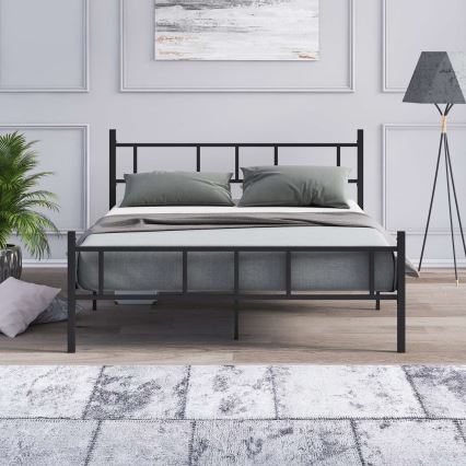 Metall-Doppelbett PIRON, 120 x 200 cm, schwarz, max. Belastbarkeit 120 kg