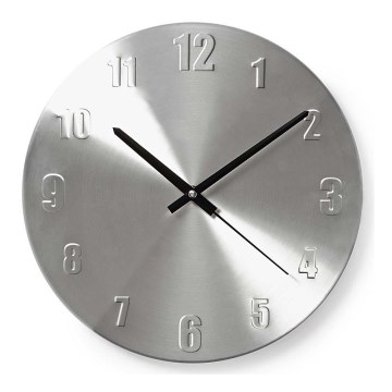 Metall Wanduhr 1xAA chrom