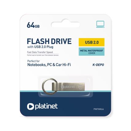 Metall wasserdicht Flash Disk USB 64GB matt Chrom