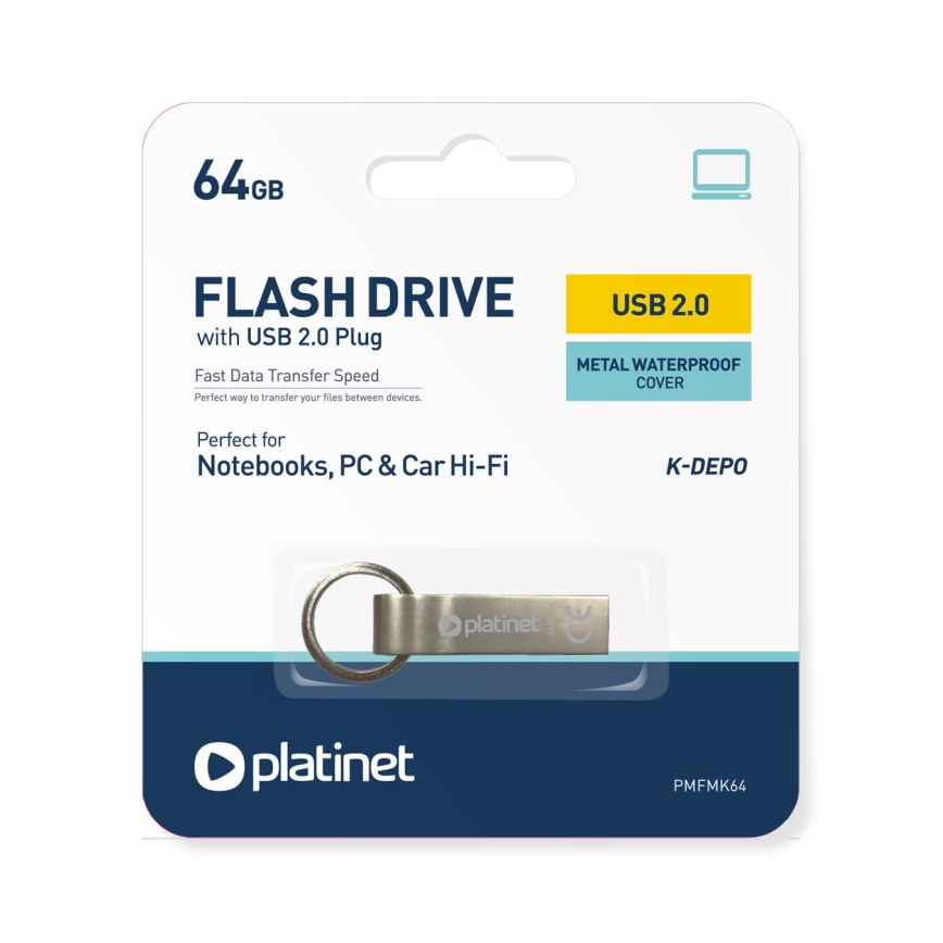 Metall wasserdicht Flash Disk USB 64GB matt Chrom