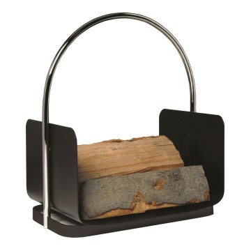 Metallkorb mit Henkel für Holz 50x41 cm schwarz