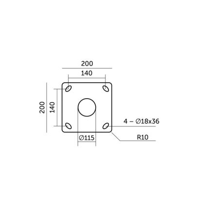 Metallpfosten für Außenleuchte BASE, 3 m, schwarz