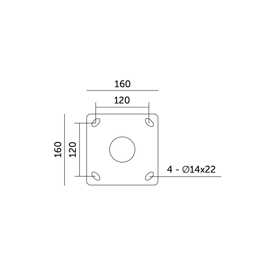 Metallstange für Außenleuchtenmast BASE, 4 m, Mast‑Ø 60 mm, schwarz