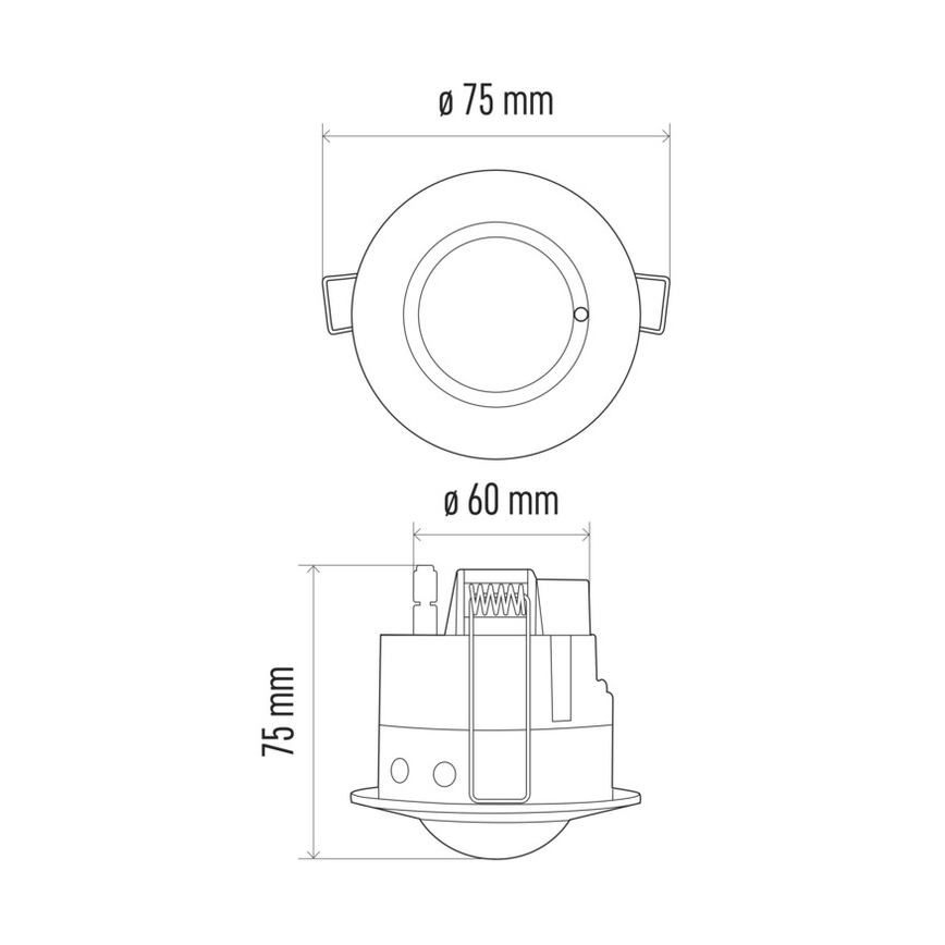 Mikrowellen-Bewegungssensor zum Einbauen MW B 360° 1200W/230V weiß