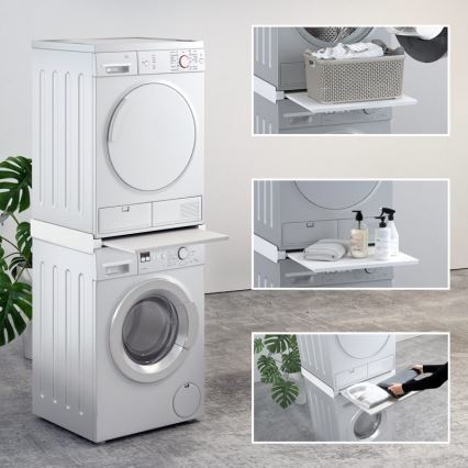 MK FLORIA MKF-23MZ601 - Zwischenbausatz für Waschmaschine und Trockner mit Auszug 60 cm weiß