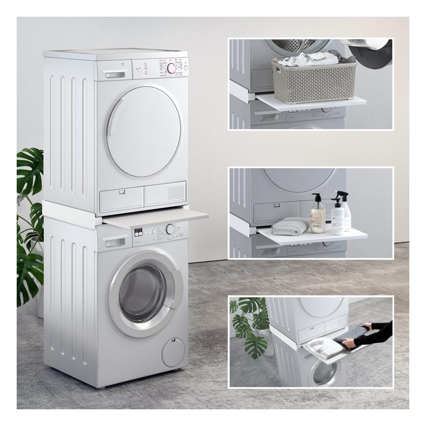MK FLORIA MKF-23MZ601 - Zwischenbausatz für Waschmaschine und Trockner mit Auszug 60 cm weiß