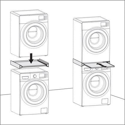 MK FLORIA MKF-23MZ601 - Zwischenbausatz für Waschmaschine und Trockner mit Auszug 60 cm weiß