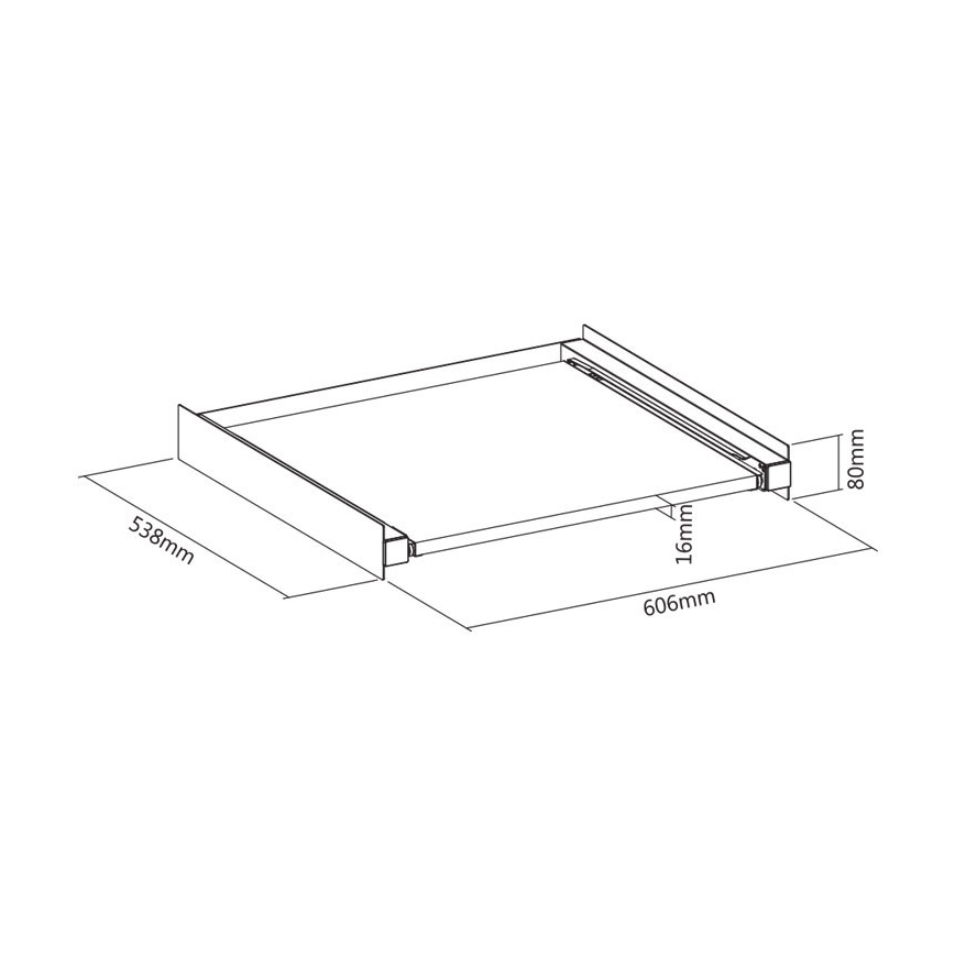 MK FLORIA MKF-23MZ601 - Zwischenbausatz für Waschmaschine und Trockner mit Auszug 60 cm weiß