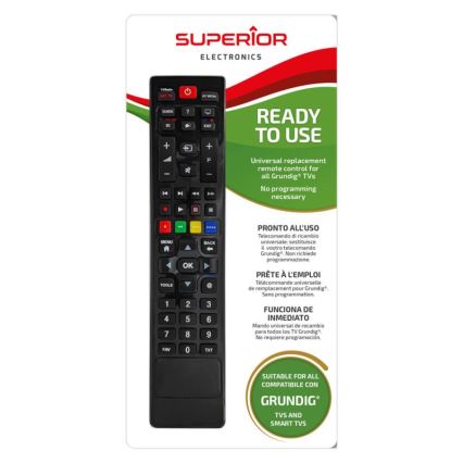 MK FLORIA Superior FB UNI TV Grundig - Ersatz-Fernbedienung für TV-Marke Grundig 2xAAA