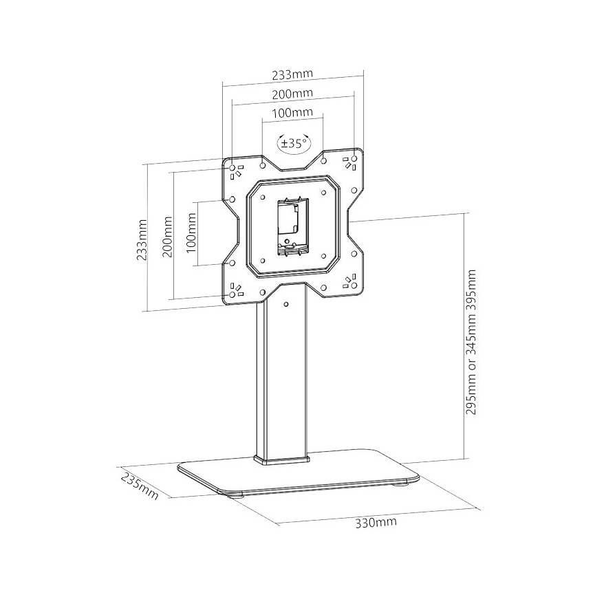 MK FLORIA Superior SUPSTV019 - TV-Standfuß für 23-43 schwarz