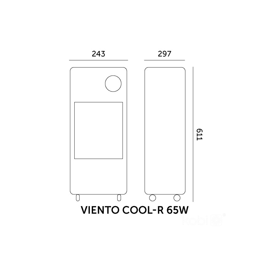 Mobile Verdunstungsklimaanlage VIENTO COOL-R 65W/230V schwarz + Fernbedienung