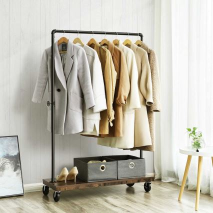 Mobiler Garderobenständer LINEA braun/schwarz