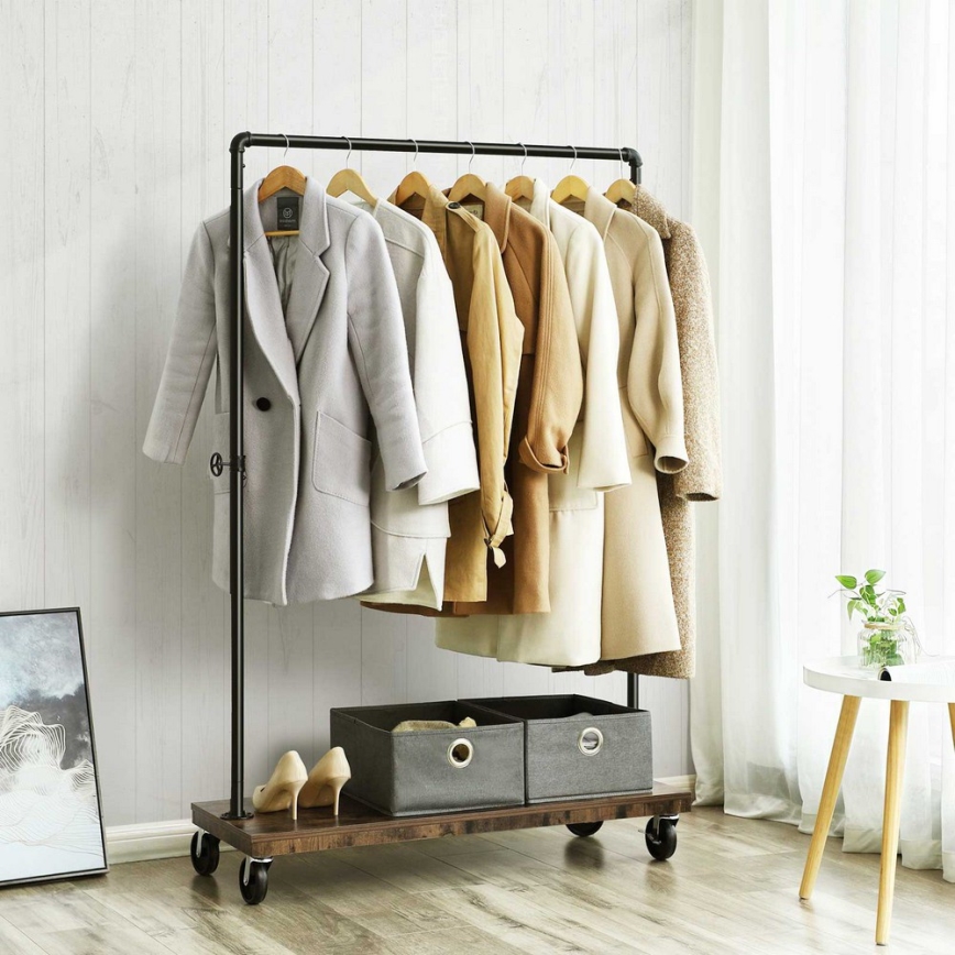 Mobiler Garderobenständer LINEA braun/schwarz