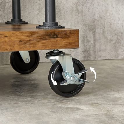 Mobiler Garderobenständer LINEA, Braun/Schwarz