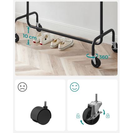 Mobiler Garderobenständer LINEA, schwarz