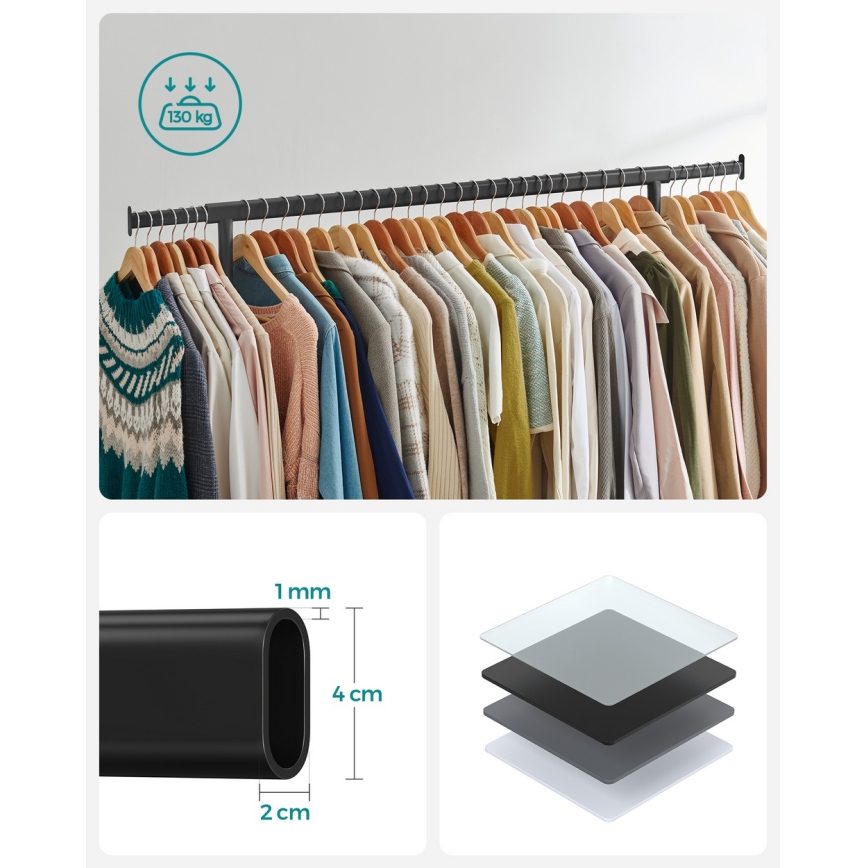 Mobiler Garderobenständer LINEA, schwarz