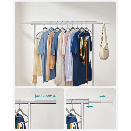 Mobiler Garderobenständer LINEA, silber