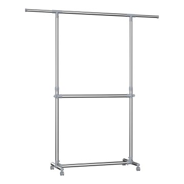 Mobiler Garderobenständer LINEA, silber