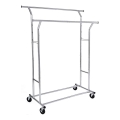 Mobiler Garderobenständer LINEA, silber