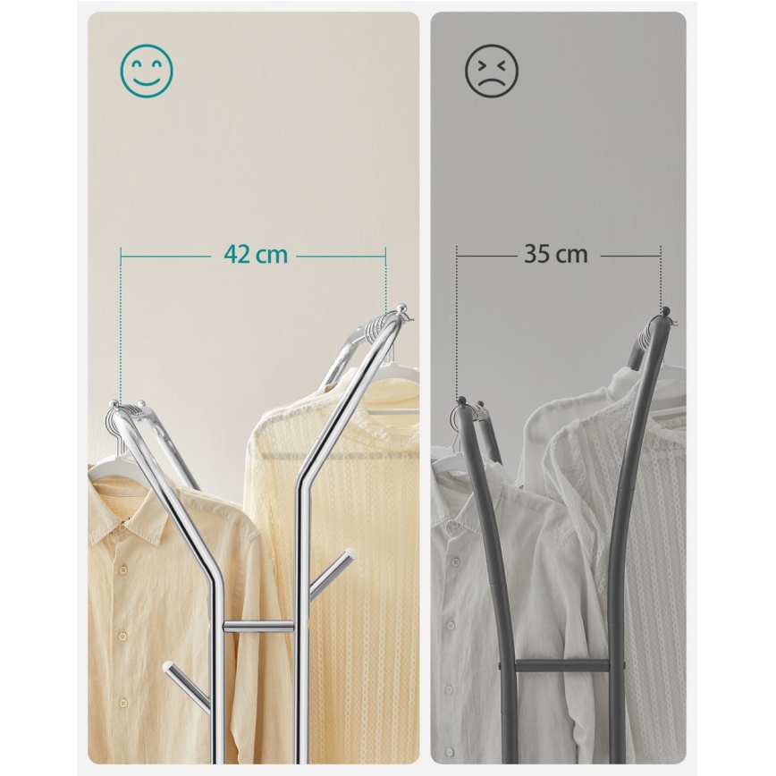 Mobiler Garderobenständer LINEA, silber