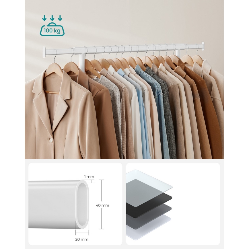 Mobiler Kleiderständer LINEA weiß