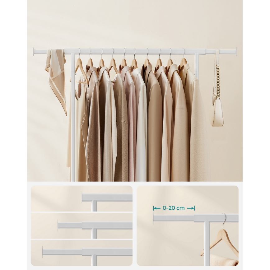 Mobiler Kleiderständer LINEA weiß