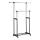 Mobiler Metall-Garderobenständer 170x142 cm schwarz/glänzendes Chrom