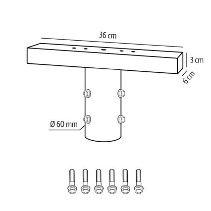 Montagehalterung für Außenleuchten BASE Ø 60 mm, schwarz