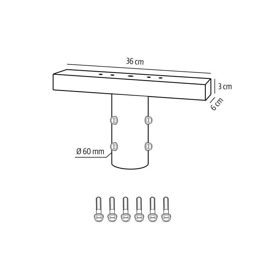 Montagehalterung für Außenleuchten BASE Ø 60 mm, schwarz