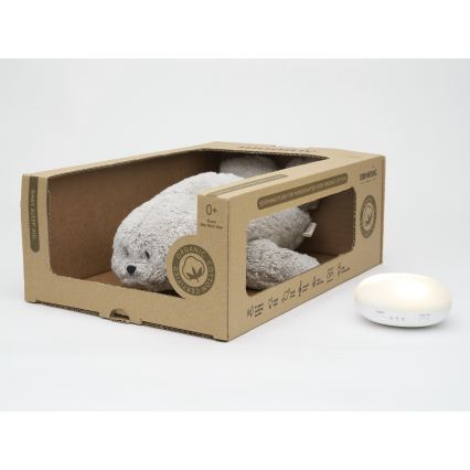 Moonie - Einschlafhilfe mit Melodie und Licht, Seehund, Organic Grey