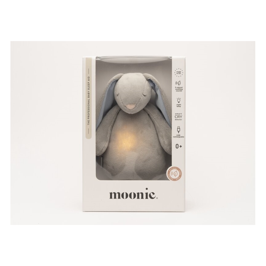 Moonie - Kuscheltier mit Melodie und Licht 2.0 Hase Himmelblau