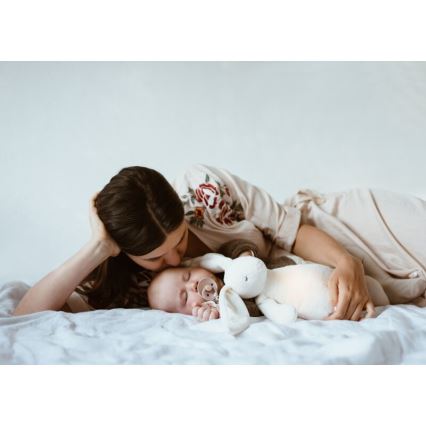 Moonie - Kuscheltier mit Melodie und Licht 2.0 Hase organic rosa