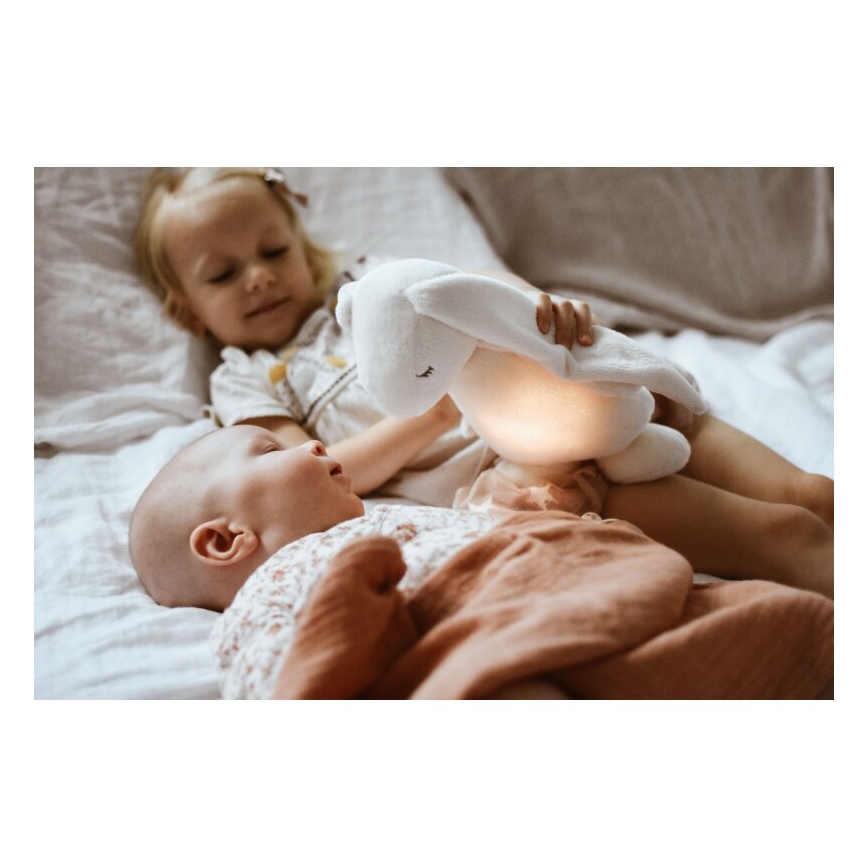 Moonie - Kuscheltier mit Melodie und Licht 2.0 Hase organic rosa