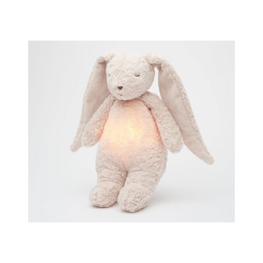 Moonie - Kuscheltier mit Melodie und Licht 2.0 Hase organic rosa