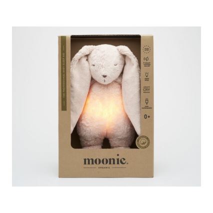 Moonie - Kuscheltier mit Melodie und Licht 2.0 Hase organic rosa