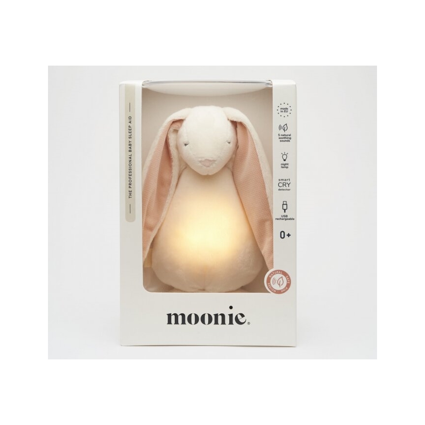 Moonie - Kuscheltier mit Melodie und Licht 2.0 Hase puderfarben
