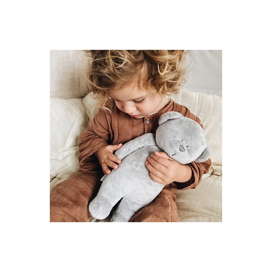 Moonie - Kuscheltier mit Melodie und Licht Bär silbern