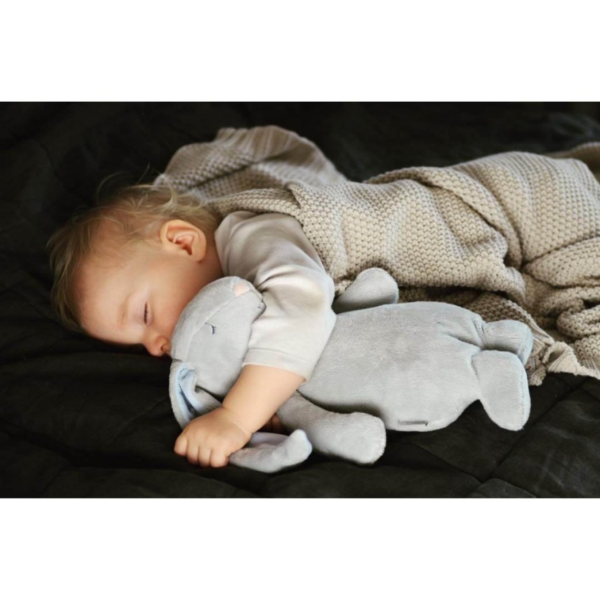 Moonie - Kuscheltier mit Melodie und Licht Häschen silbern