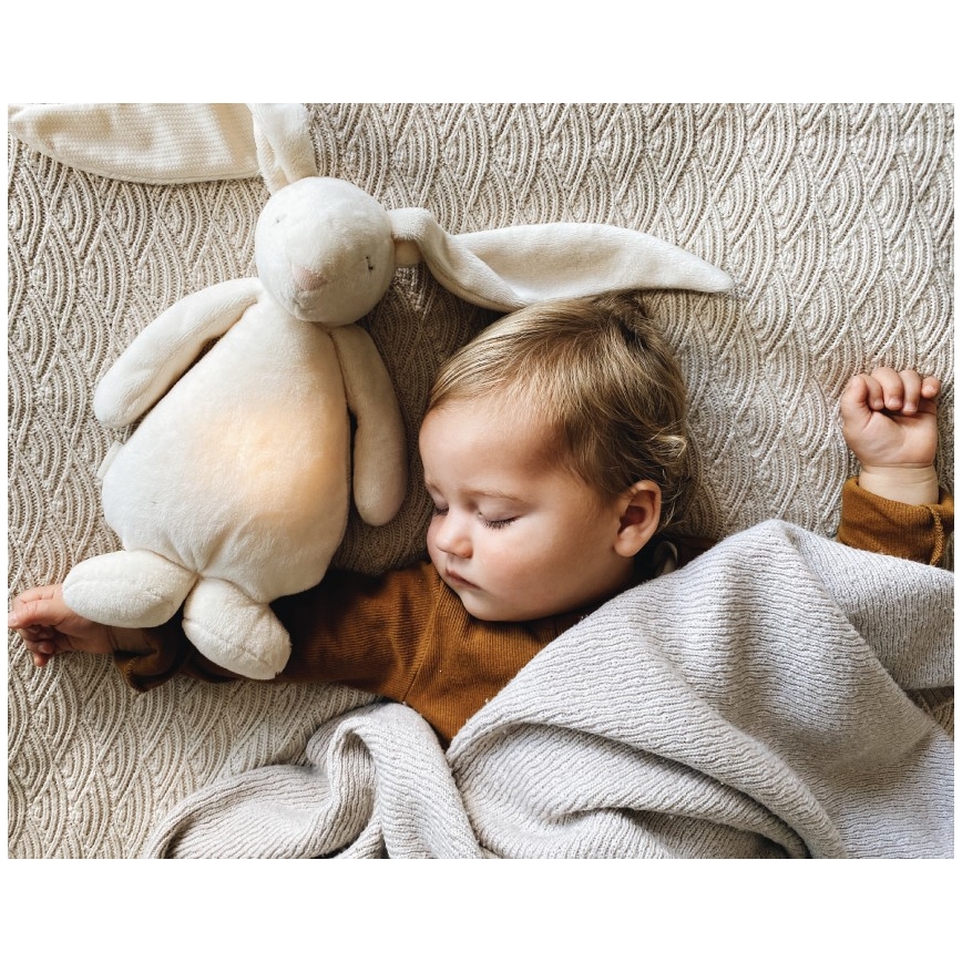 Moonie - Kuscheltier mit Melodie und Licht Hase 2.0 cremefarben