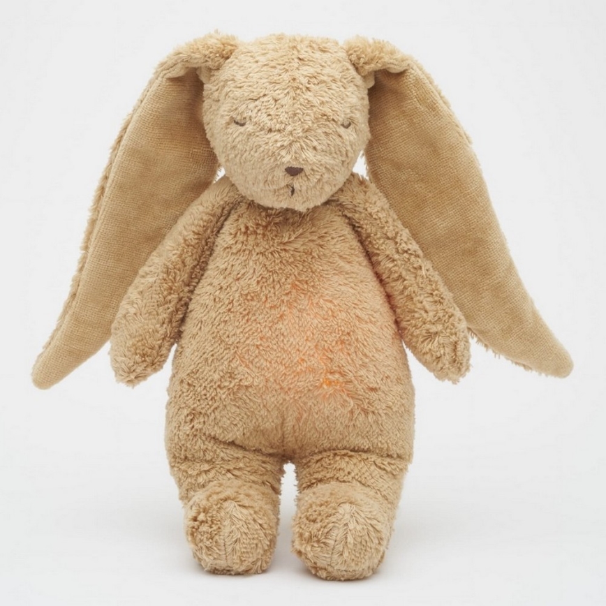 Moonie - Kuscheltier mit Melodie und Licht Hase 2.0 organic Cappuccino