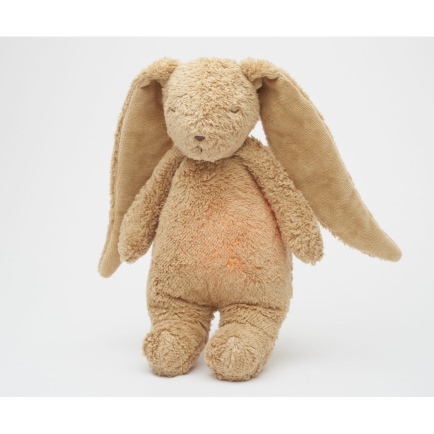 Moonie - Kuscheltier mit Melodie und Licht Hase 2.0 organic Cappuccino