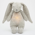 Moonie - Kuscheltier mit Melodie und Licht Hase 2.0 organic grau