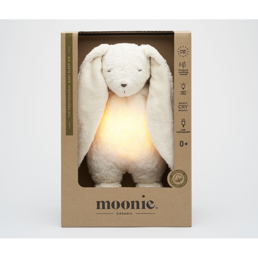 Moonie - Kuscheltier mit Melodie und Licht Hase 2.0 organic Polar