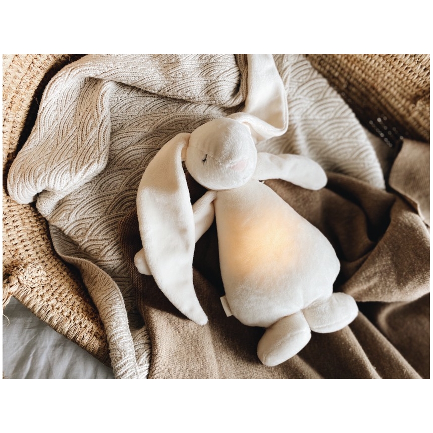 Moonie - Kuscheltier mit Melodie und Licht Hase 2.0 organic Sand