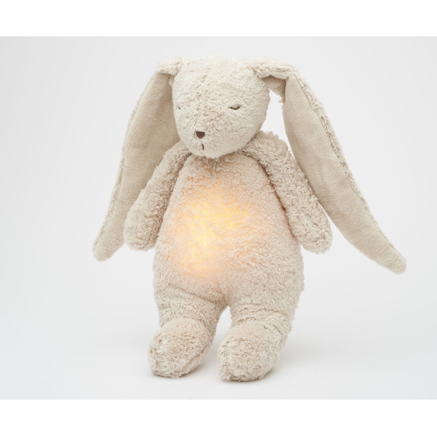Moonie - Kuscheltier mit Melodie und Licht Hase 2.0 organic Sand