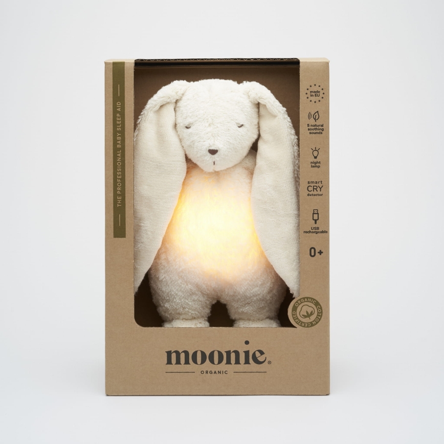 Moonie - Kuscheltier mit Melodie und Licht Hase ökologisch Polar Natur