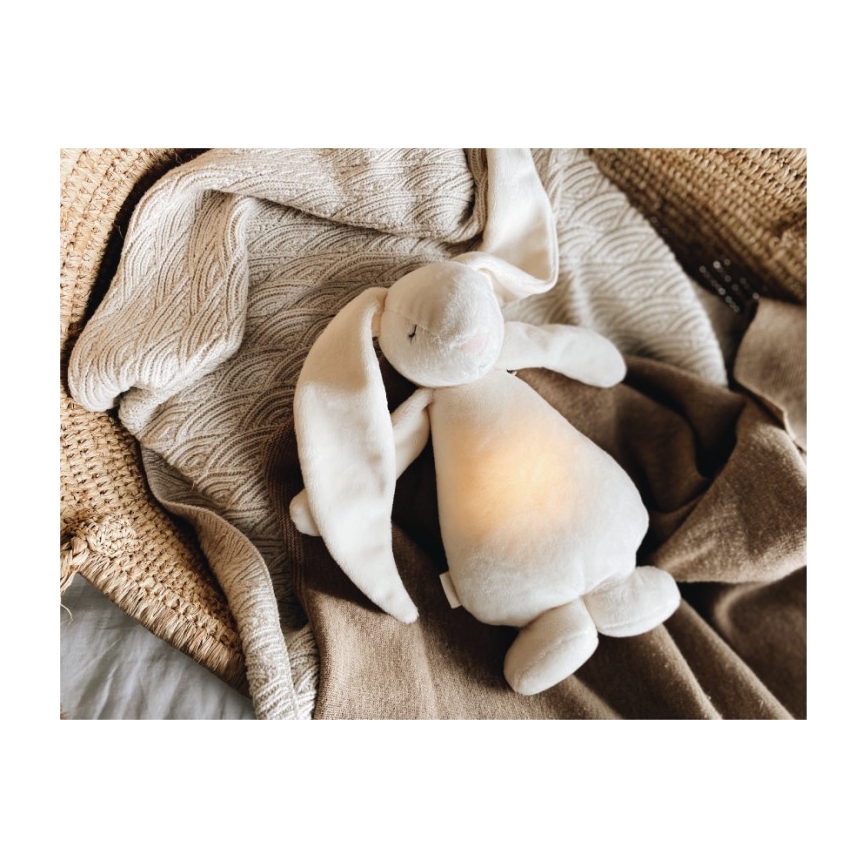Moonie - Kuscheltier mit Melodie und Licht Hase Powder