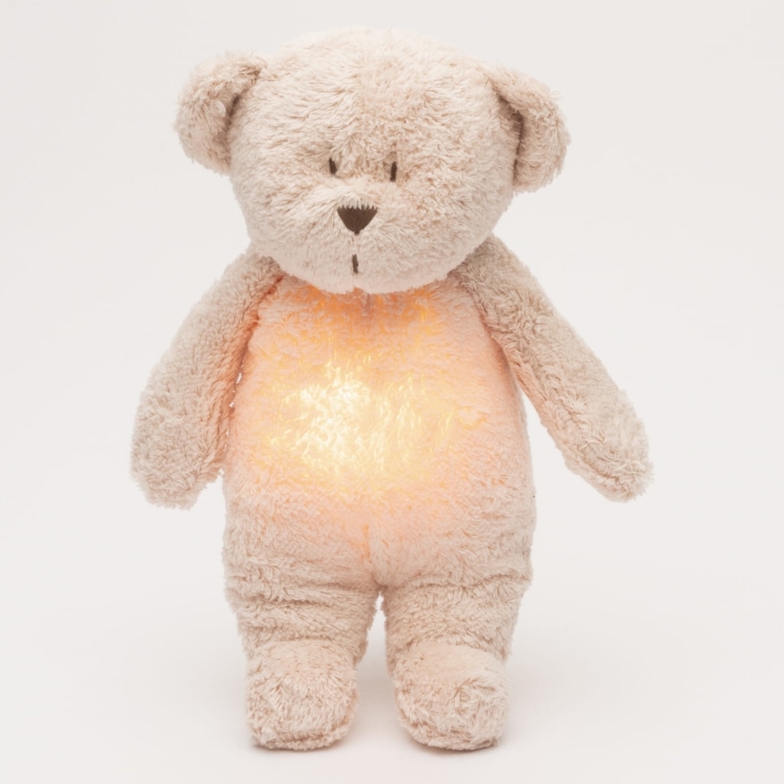 Moonie - Kuscheltier mit Melodie und Licht kleiner Bär 2.0 organic rosa